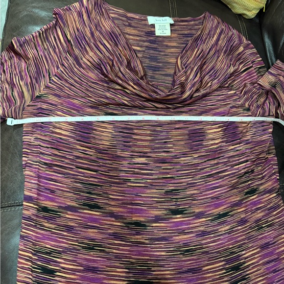 Kate Hill very slick Purple and Pink Drape Neck Blouse quarter sleeve size M - Picture 8 of 11